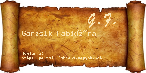 Garzsik Fabiána névjegykártya
